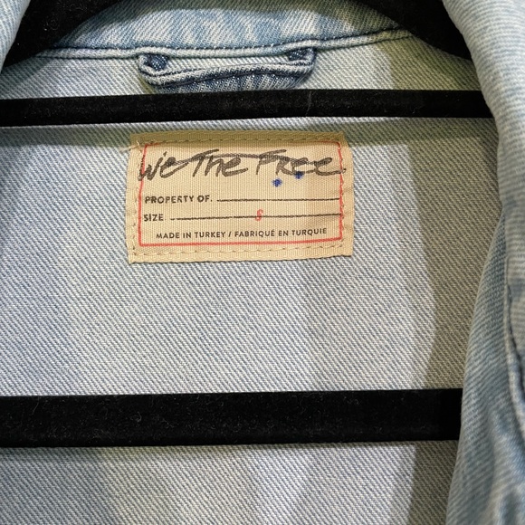 We The Free x Free People Your Dad's Denim Jean Distressed Oversized Jacket - Picture 12 of 16
